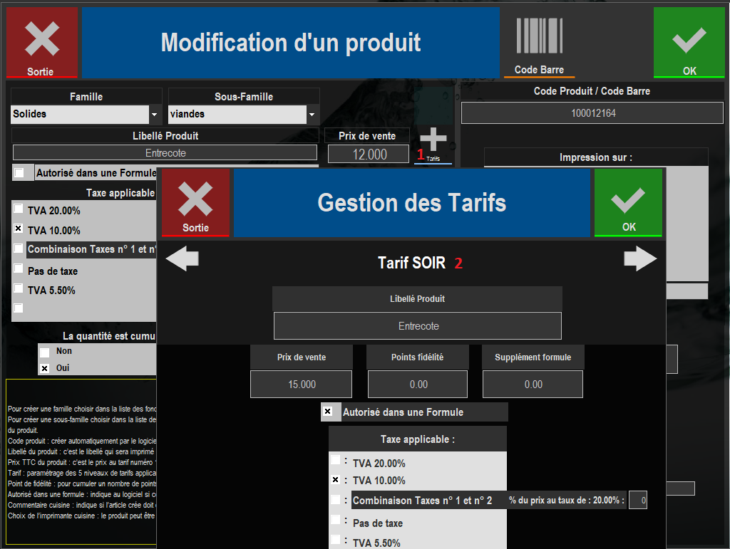 gestion des tarifs des produits Zatyoo