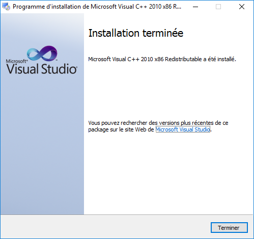 Installation Microsoft Visual 2