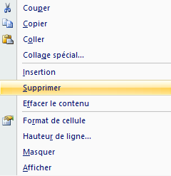 cliquer sur supprimer