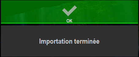 importation terminée