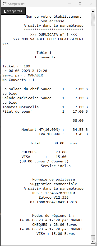 Exemple de duplicata