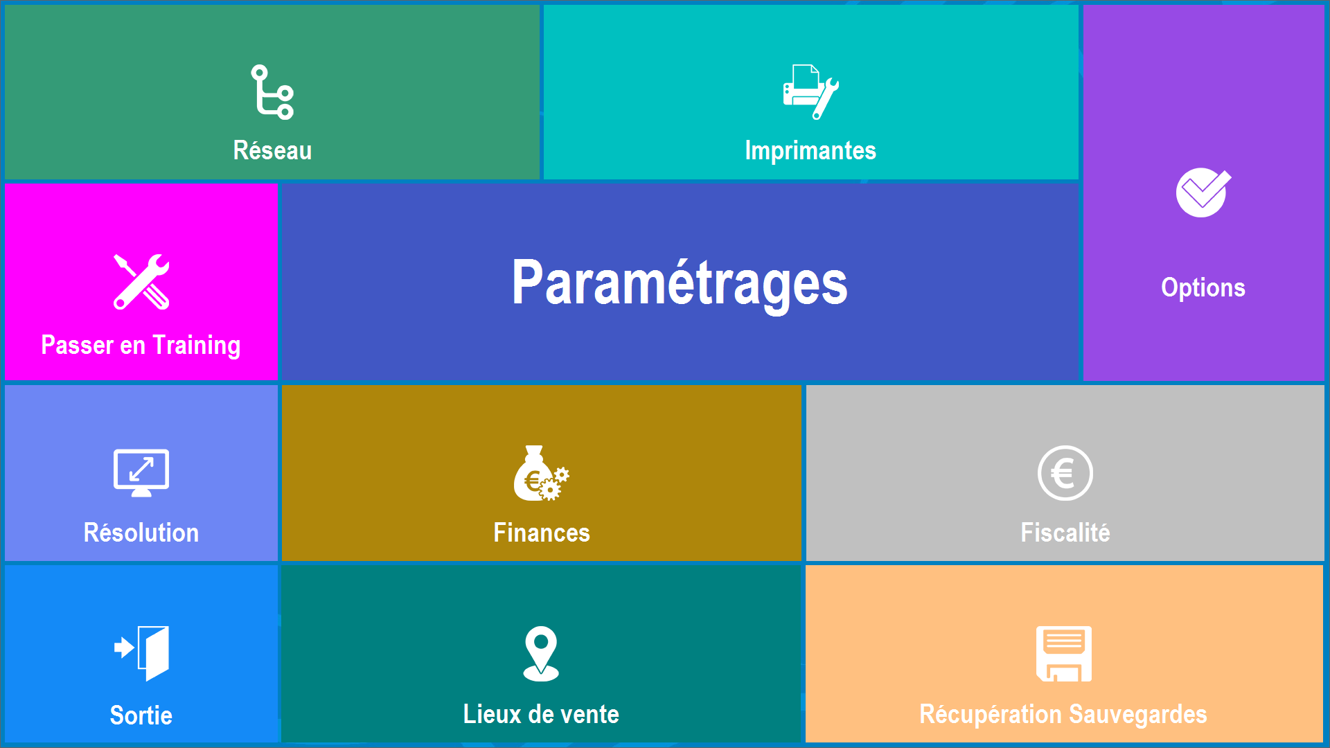 Ecran de paramétrages multiples