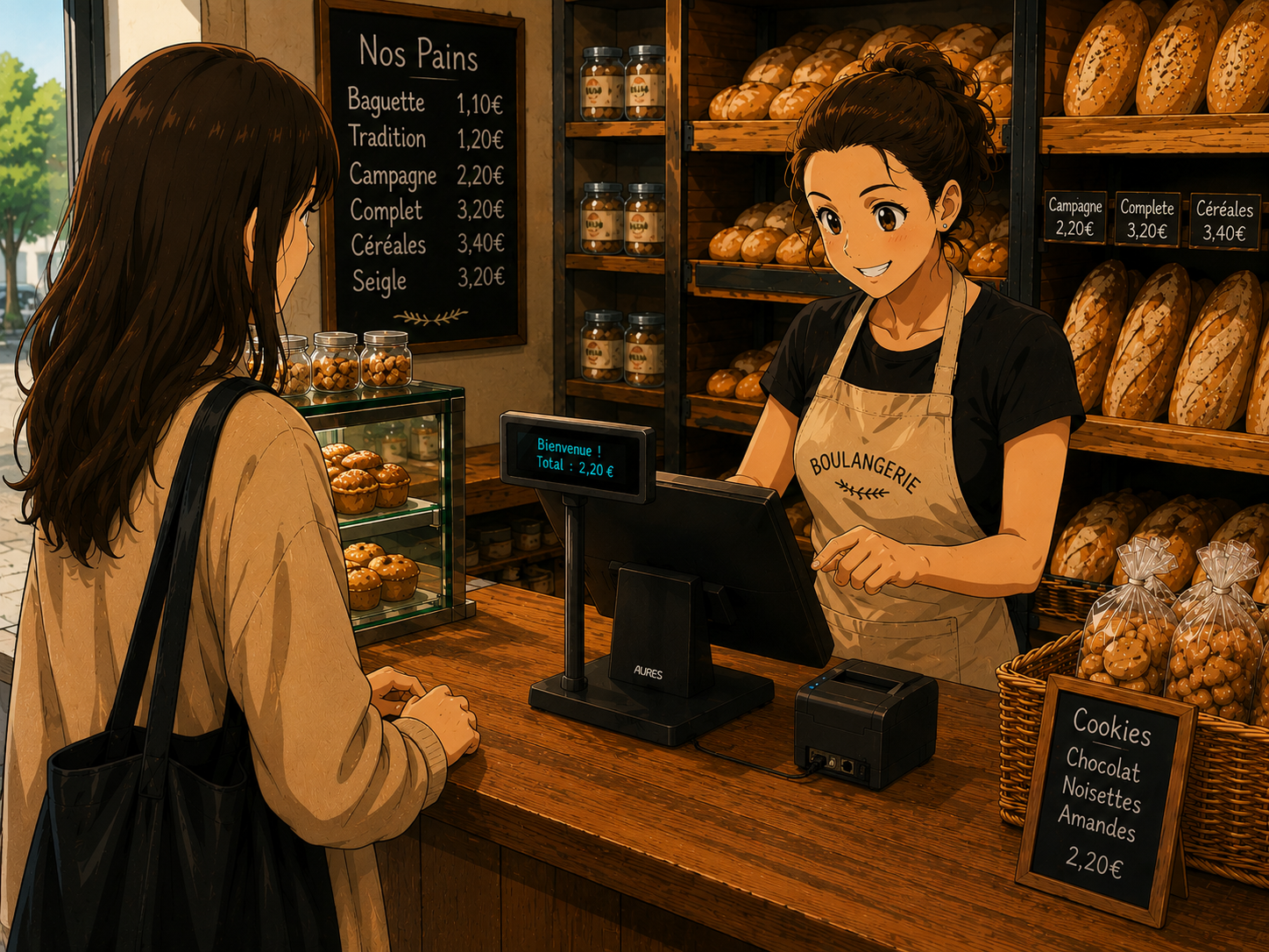 Boulangerie équipée avec la caisse Zatyoo